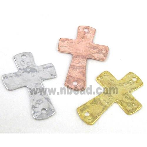 bracelet bar, cross, alloy connector, mixed color