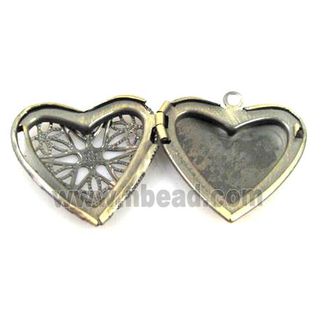 Locket, Heart Pendants, bronze