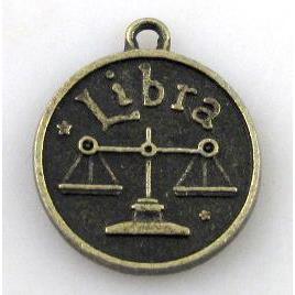 12 zodiac, Alloy pendant, bronze