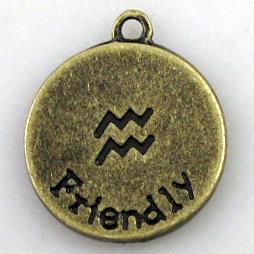 12 zodiac, Alloy pendant, bronze