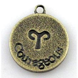 12 zodiac, Alloy pendant, bronze