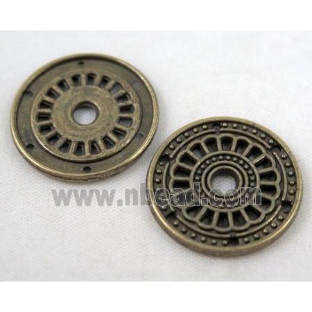 alloy bead, round, bronze