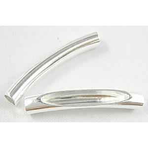 Silver Plated Light Curving Bracelet, necklace spacer Tube