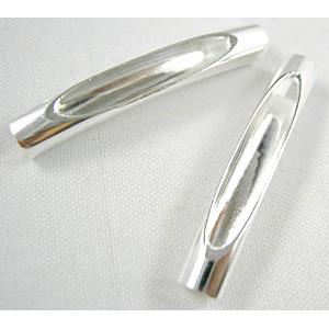 Silver Plated Light Curving Bracelet, necklace spacer Tube