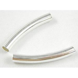 Silver Plated Light Curving Bracelet, necklace spacer Tube