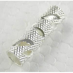 Silver Plated Bracelet, necklace spacer Tube