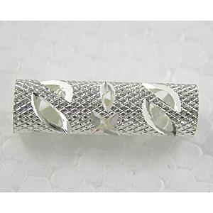 Silver Plated Bracelet, necklace spacer Tube