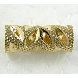 Gold Plated Bracelet, necklace spacer Tube