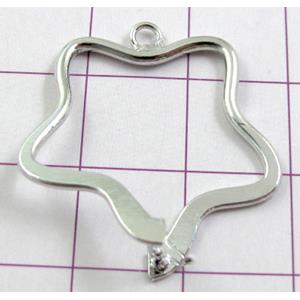 Platinum Plated Hinge Bail Pendant, Nickel Free