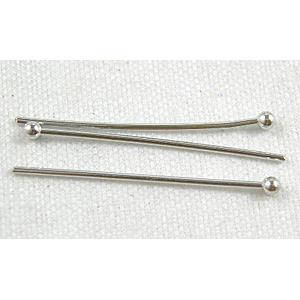 Platinum Plated Copper Round Head pin, Nickel Free