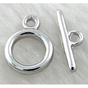 Toggle Clasp, alloy, platinum plated, Lead Free, Nickel Free