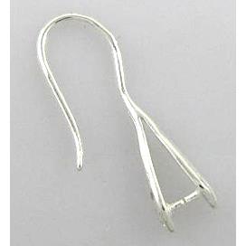 silver plated copper Earring Hook and Pinch Bail, Nickel Free