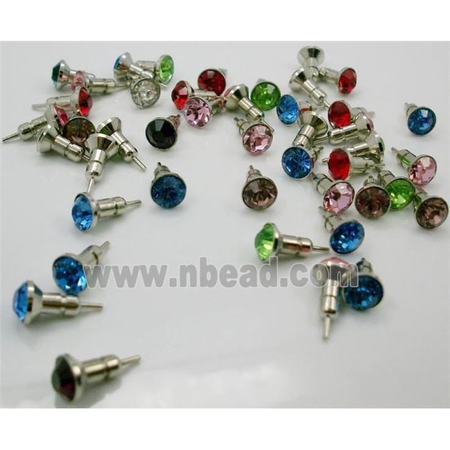 Earphone Jack Dust Cap Plug with Rhinestone, mixed