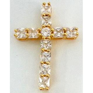 copper bead with zircon, cross, gold