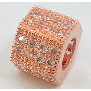 copper bead with zircon, red copper