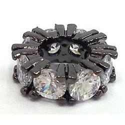 copper bead with zircon, black