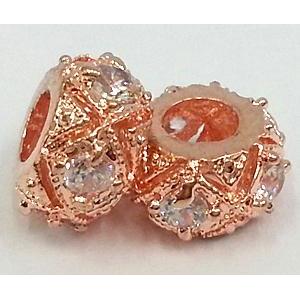 copper bead with zircon, red copper