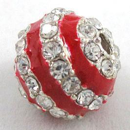 enamel alloy bead, rhinestone