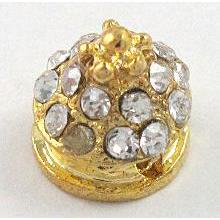 alloy bead with mideast rhinestone, gold