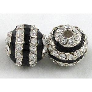 enamel alloy bead, rhinestone