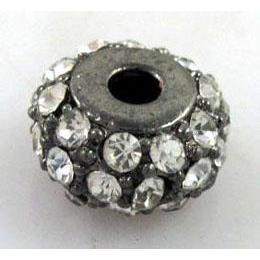 alloy bead with rhinestone, black