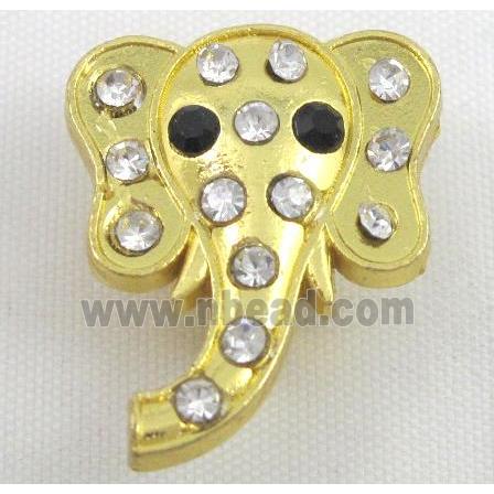 bracelet bar, alloy spacer with rhinestone, gold plated