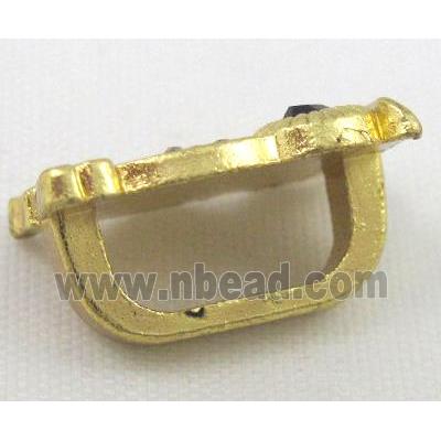 bracelet bar, alloy spacer with rhinestone, gold plated