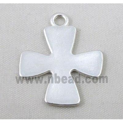 cross alloy pendant, duck-silver