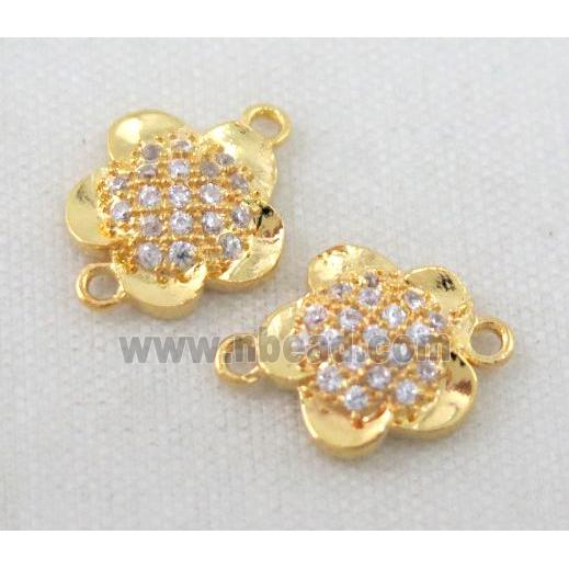 zircon, copper connector, gold plated