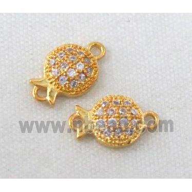 zircon, copper connector, gold plated