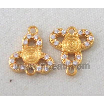 zircon, copper connector, gold plated