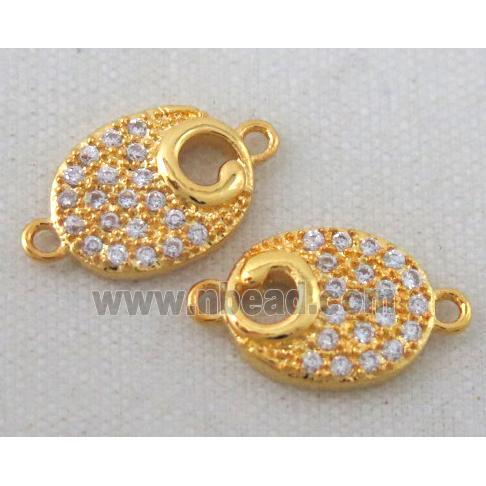 zircon, copper connector, gold plated