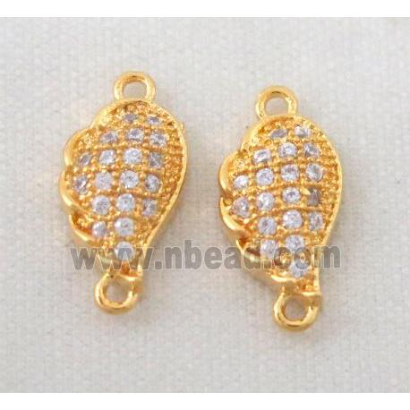 zircon, copper connector, gold plated