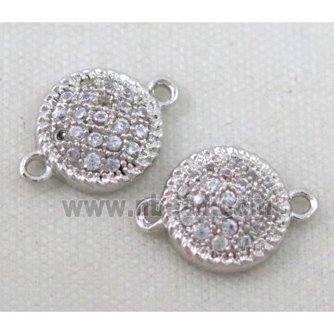 zircon, copper connector, platinum plated