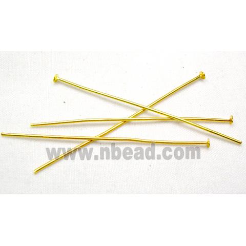 Tack HeadPin, iron, gold plated