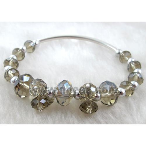 Chinese Crystal Bracelet, silver champagne