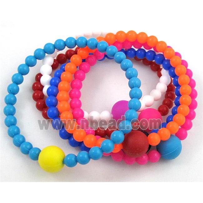 bracelet with rubber bead, mixed