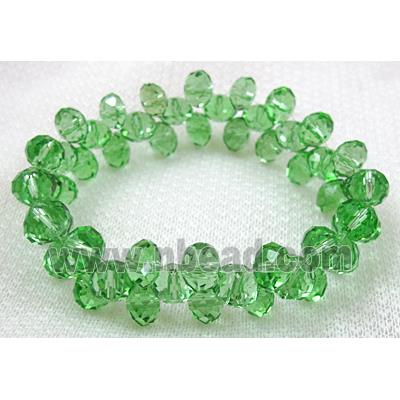 Chinese Crystal Glass Bracelet, stretchy, green