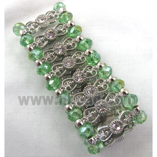 Stretchy Chinese Crystal glass Bracelet, green