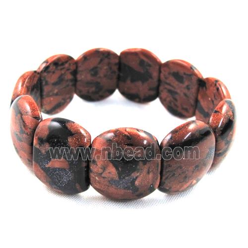 blue-gold-sandstone bracelet, stretchy