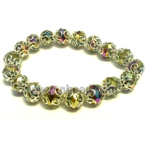 Chinese Crystal Glass Bracelet, stretchy