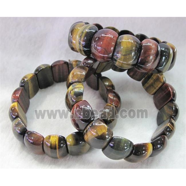 rainbow Tiger eye stone bracelet, AA grade, stretchy