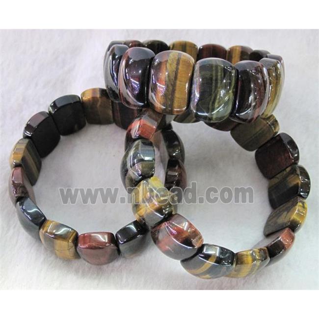 rainbow Tiger eye stone bracelet, AA grade, stretchy