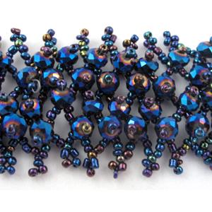 Chinese Crystal glass Bracelet, seed glass bead