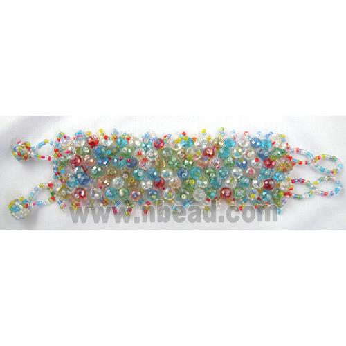 Chinese Crystal glass Bracelet, seed glass bead, colorful