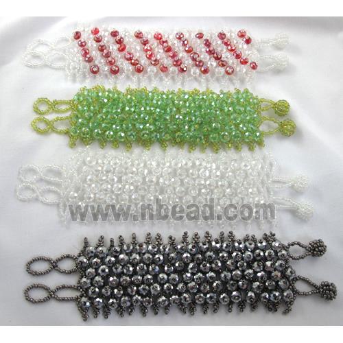 Chinese Crystal glass Bracelet, seed glass bead, mixed color