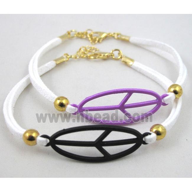 handmade bracelet with suede, enamel alloy