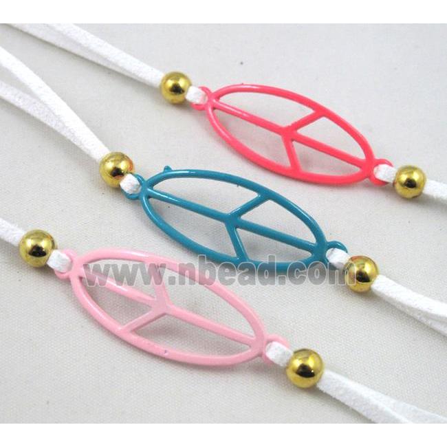 handmade bracelet with suede, enamel alloy