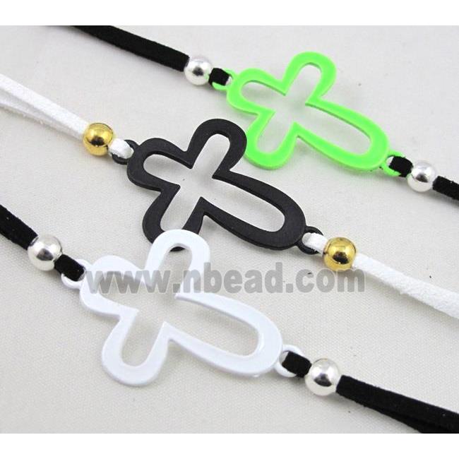 handmade bracelet with suede, enamel alloy