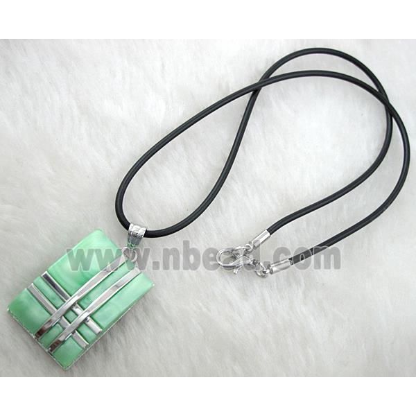 Acrylic Necklace, alloy, rubber cord